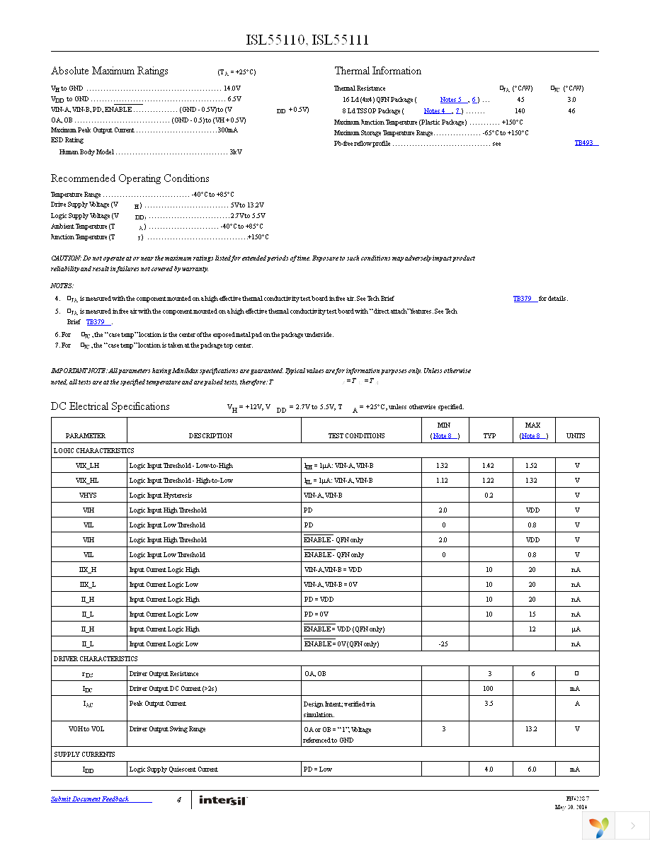 ISL55110IRZ-T7A Page 4