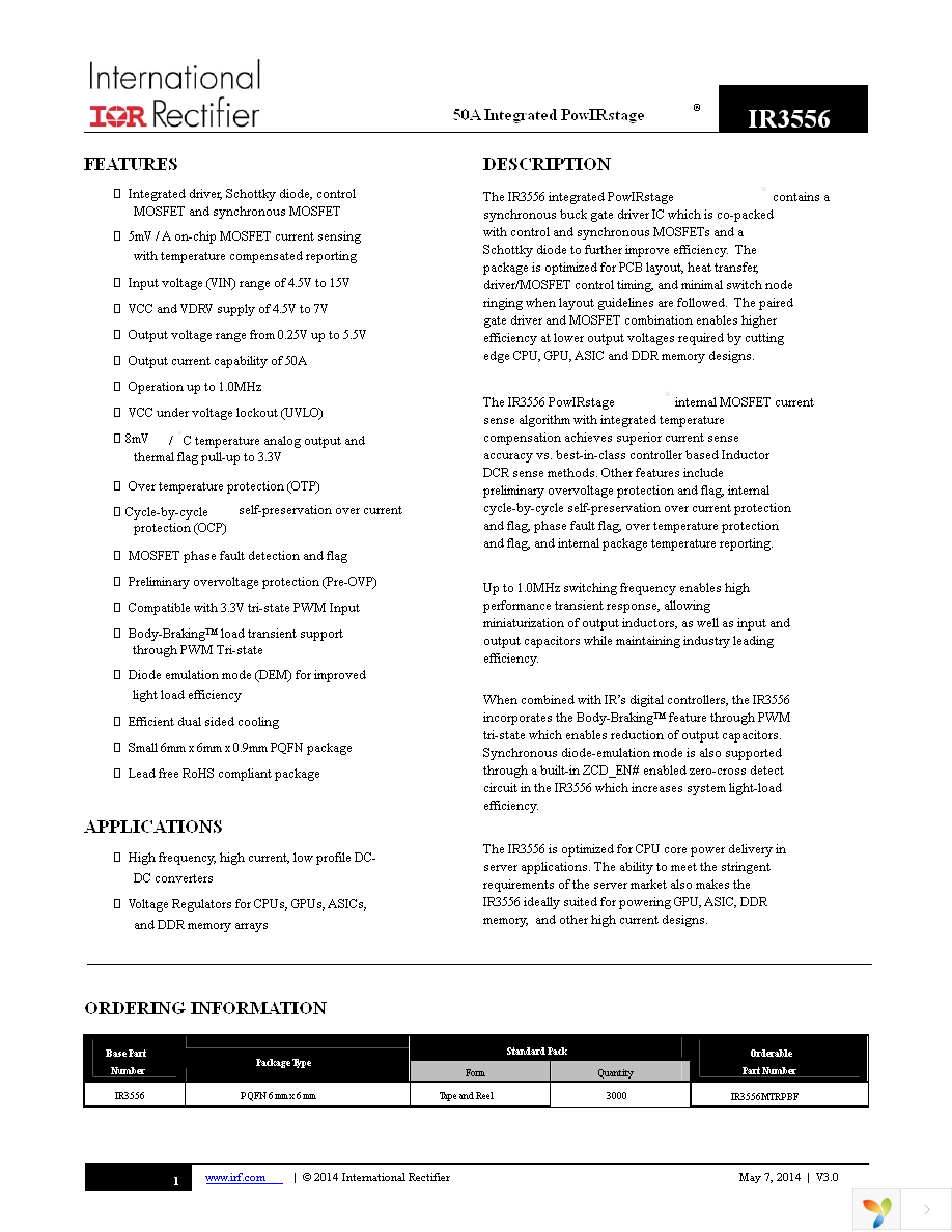 IR3556MTRPBF Page 1