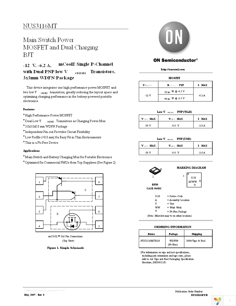 NUS3116MTR2G Page 1