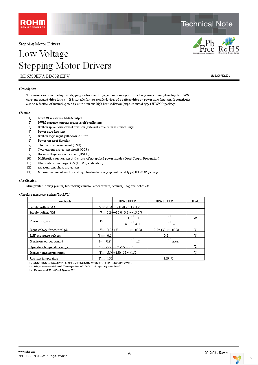 BD6380EFV-E2 Page 1