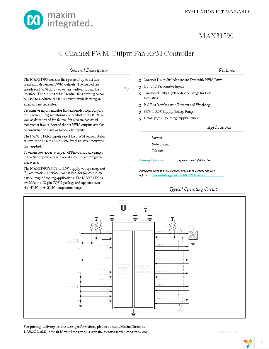 MAX31790ATI+ Page 1