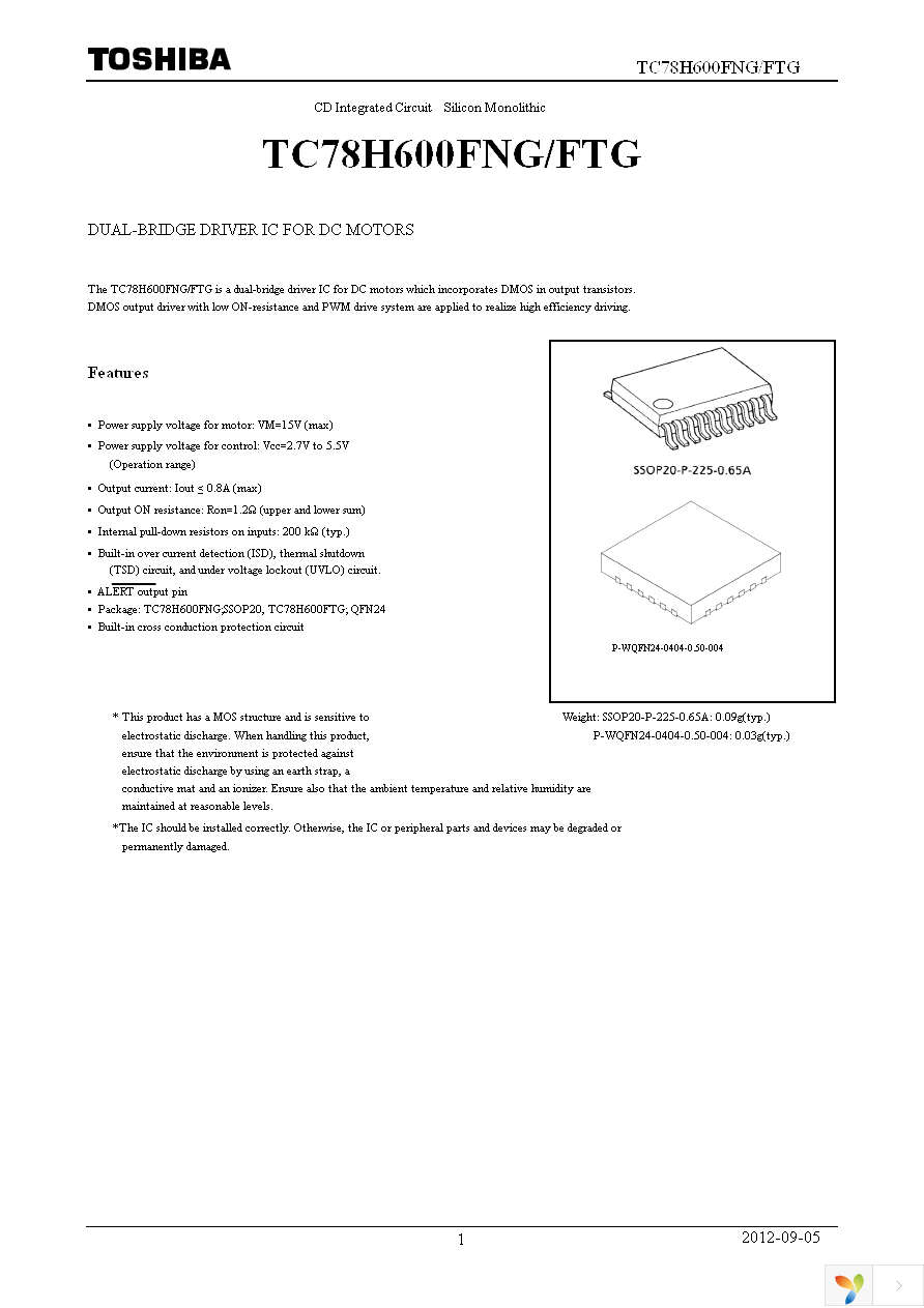 TC78H600FTG,EL Page 1