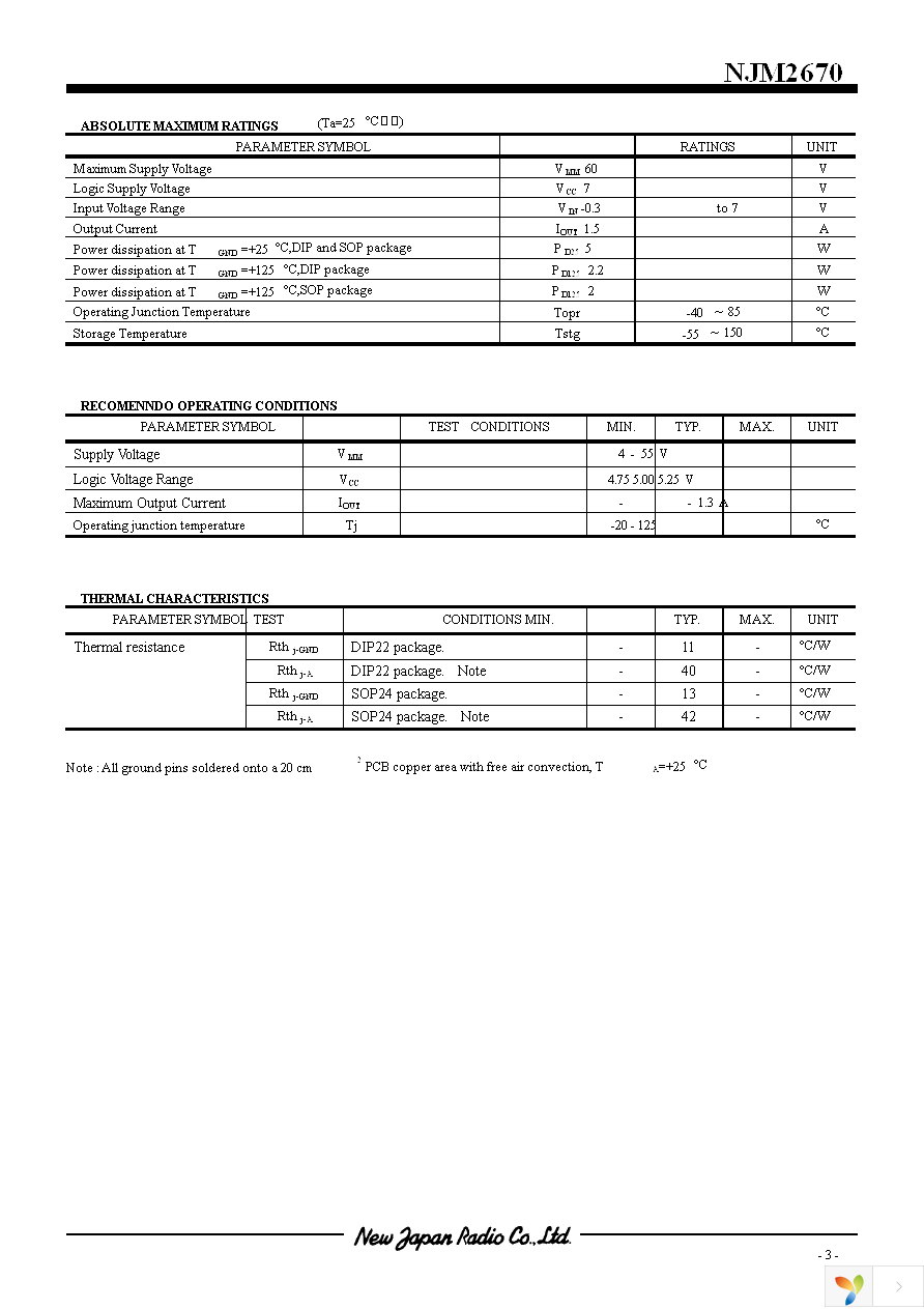 NJM2670E3 Page 3