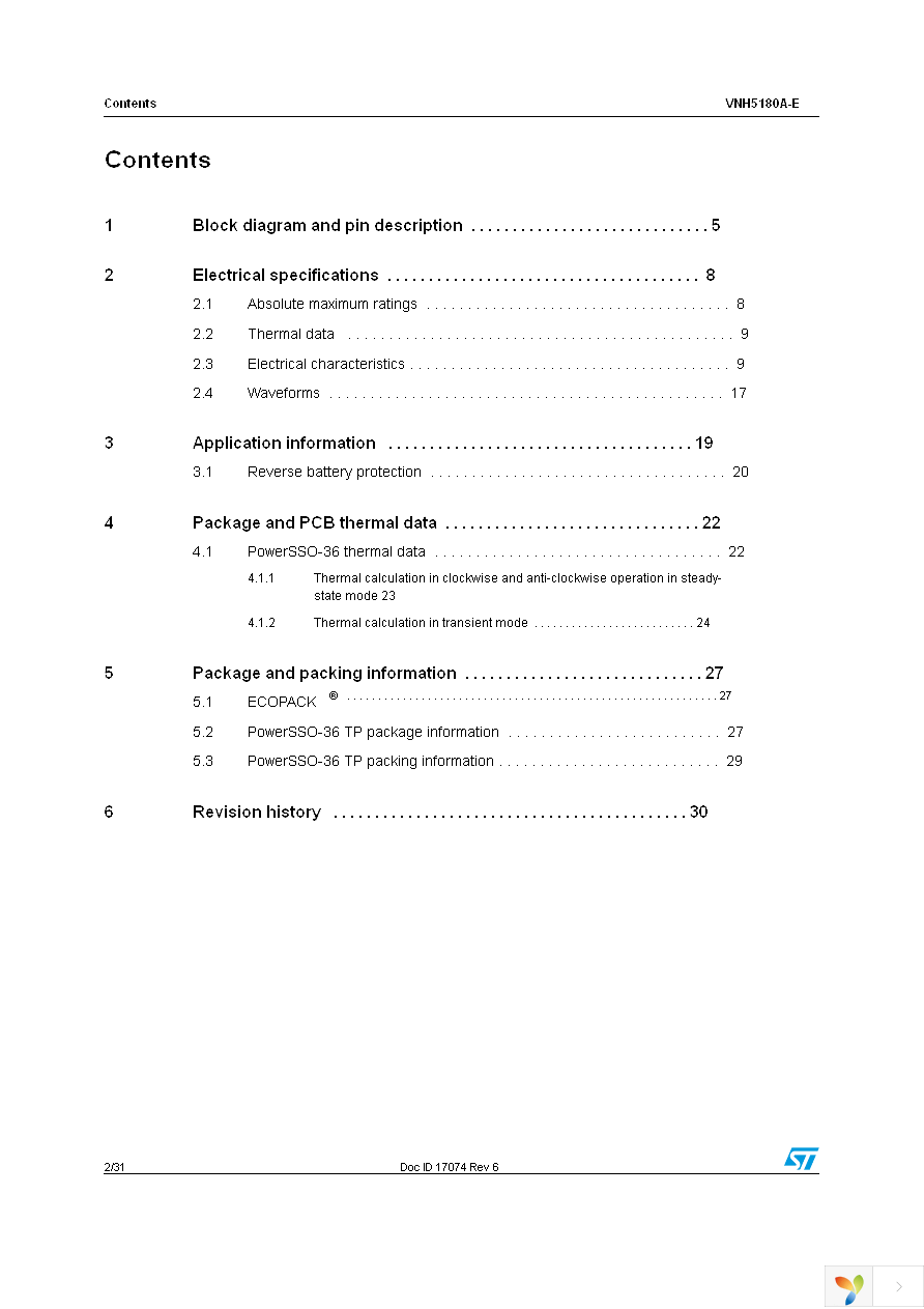 VNH5180ATR-E Page 2