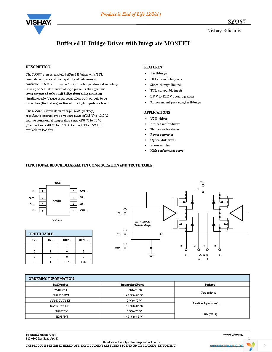 SI9987DY-T1-E3 Page 1