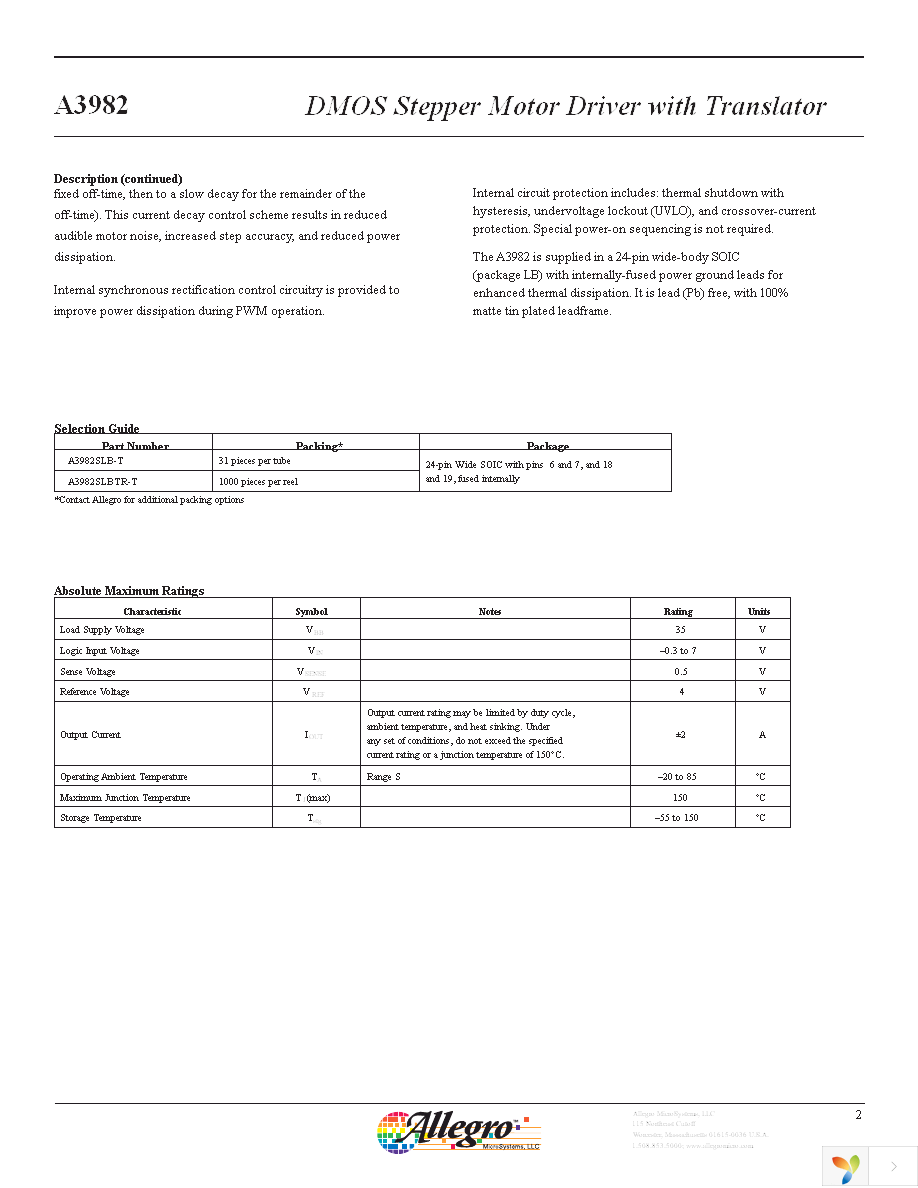 A3982SLBTR-T Page 2