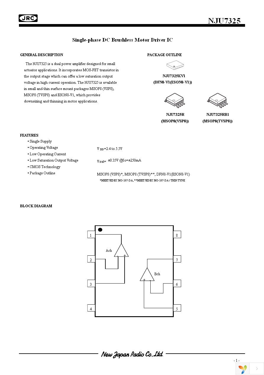 NJU7325R-TE1 Page 1