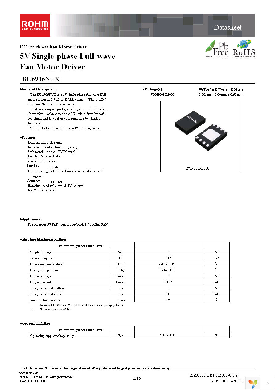 BU6906NUX-TR Page 1