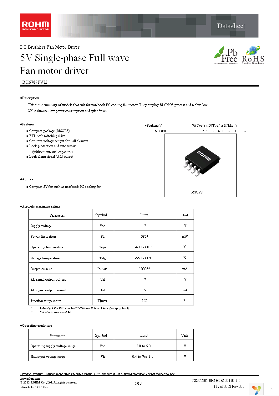 BH6789FVM-TR Page 1