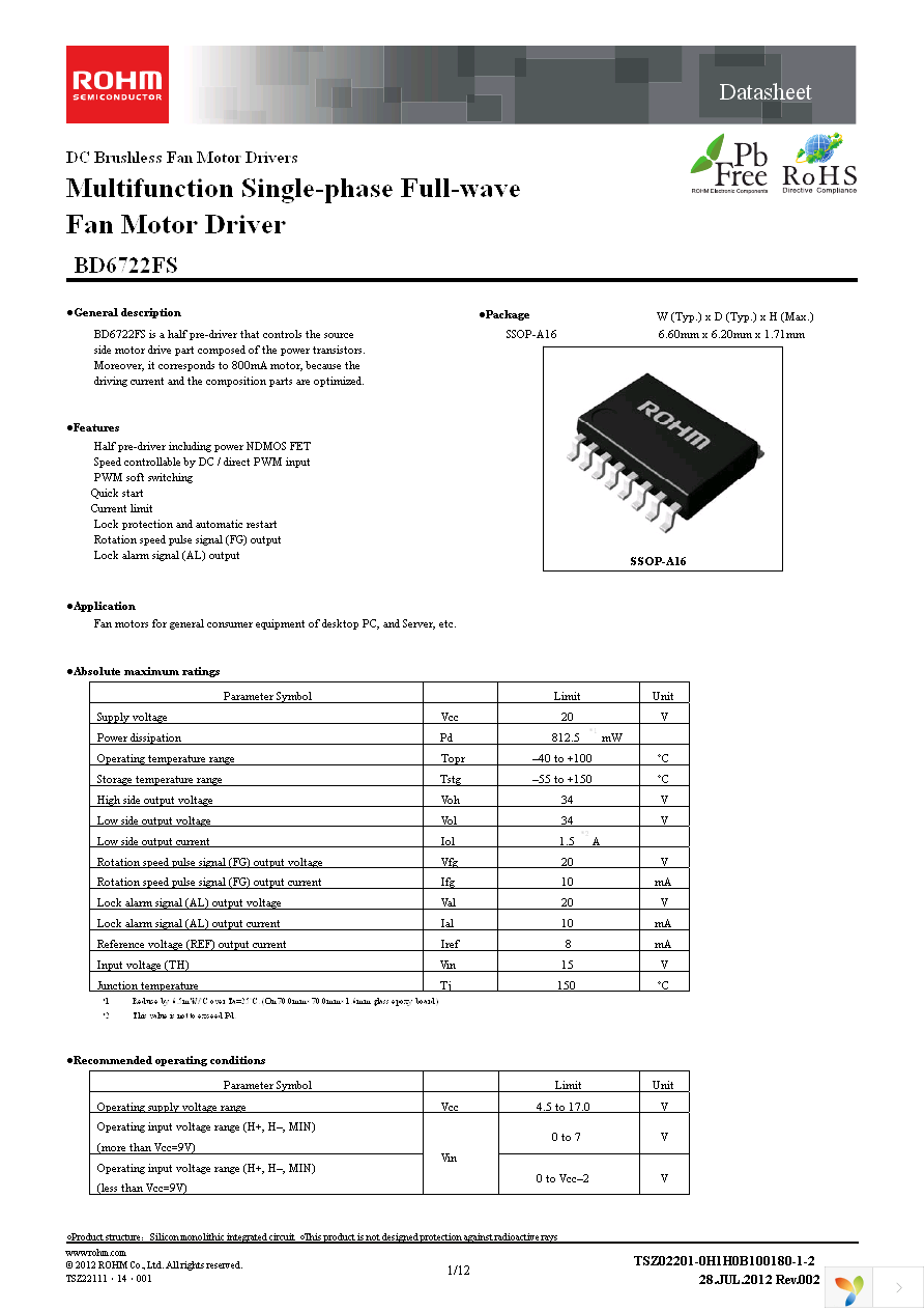 BD6722FS-E2 Page 1