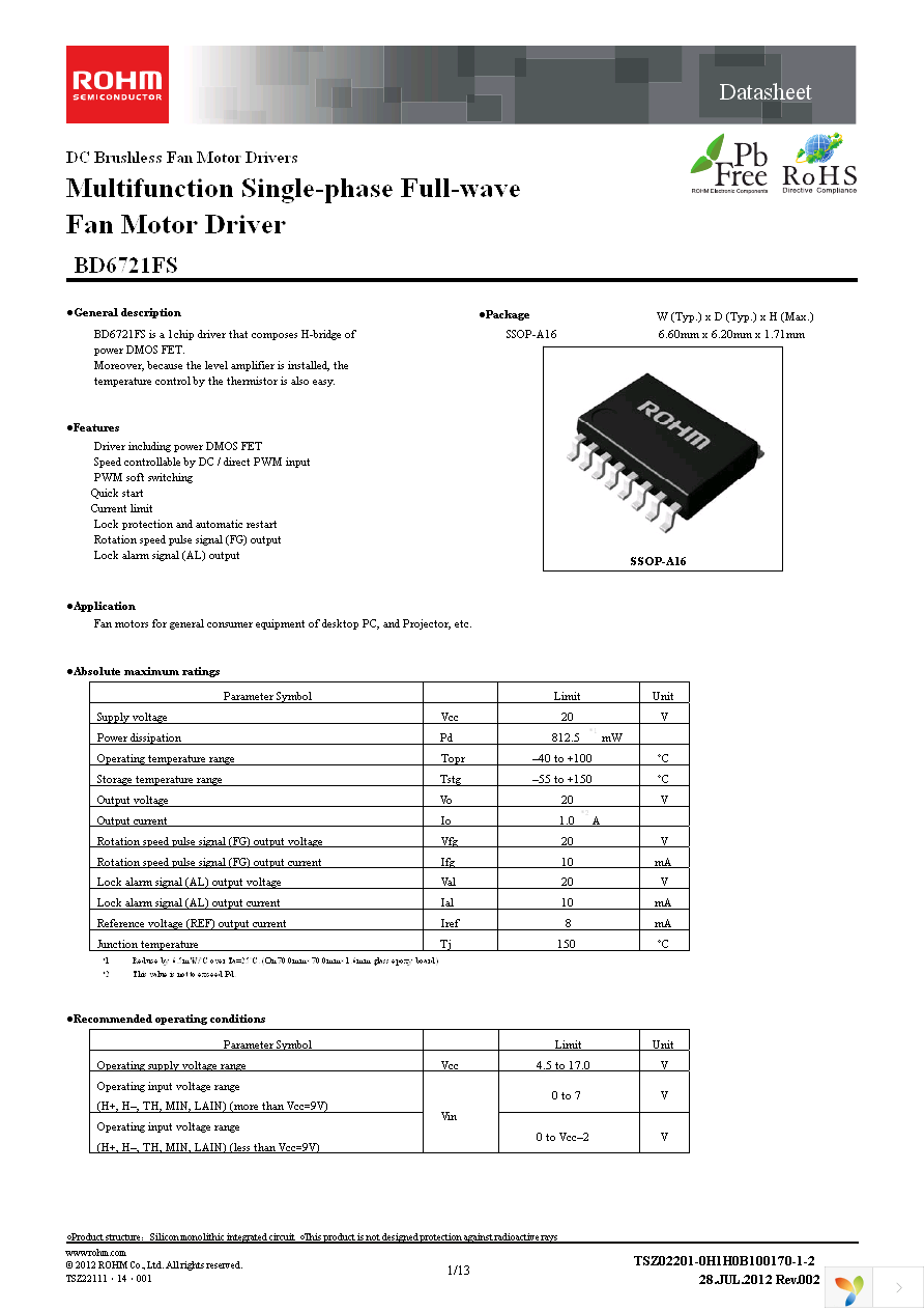 BD6721FS-E2 Page 1