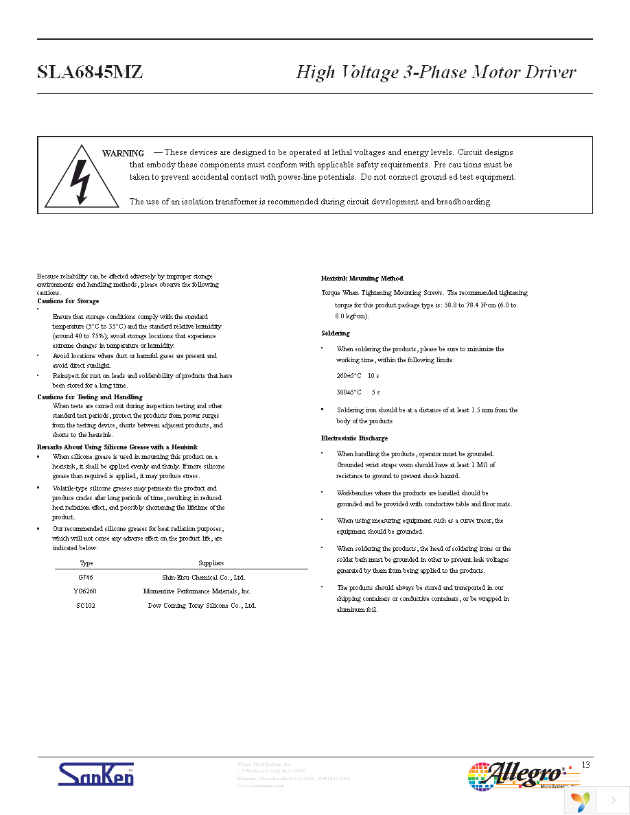 SLA6845MZ-LF2171 Page 13