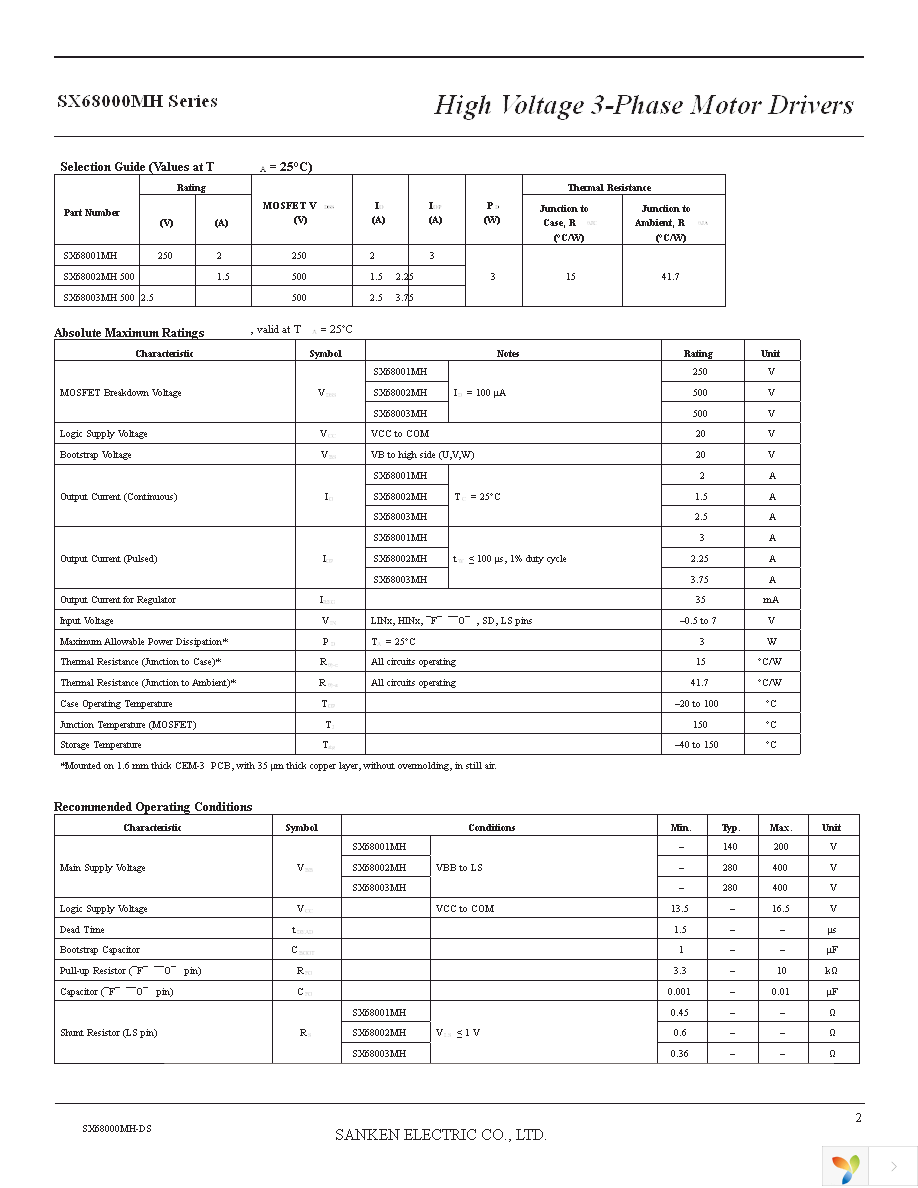 SX68001MH Page 2