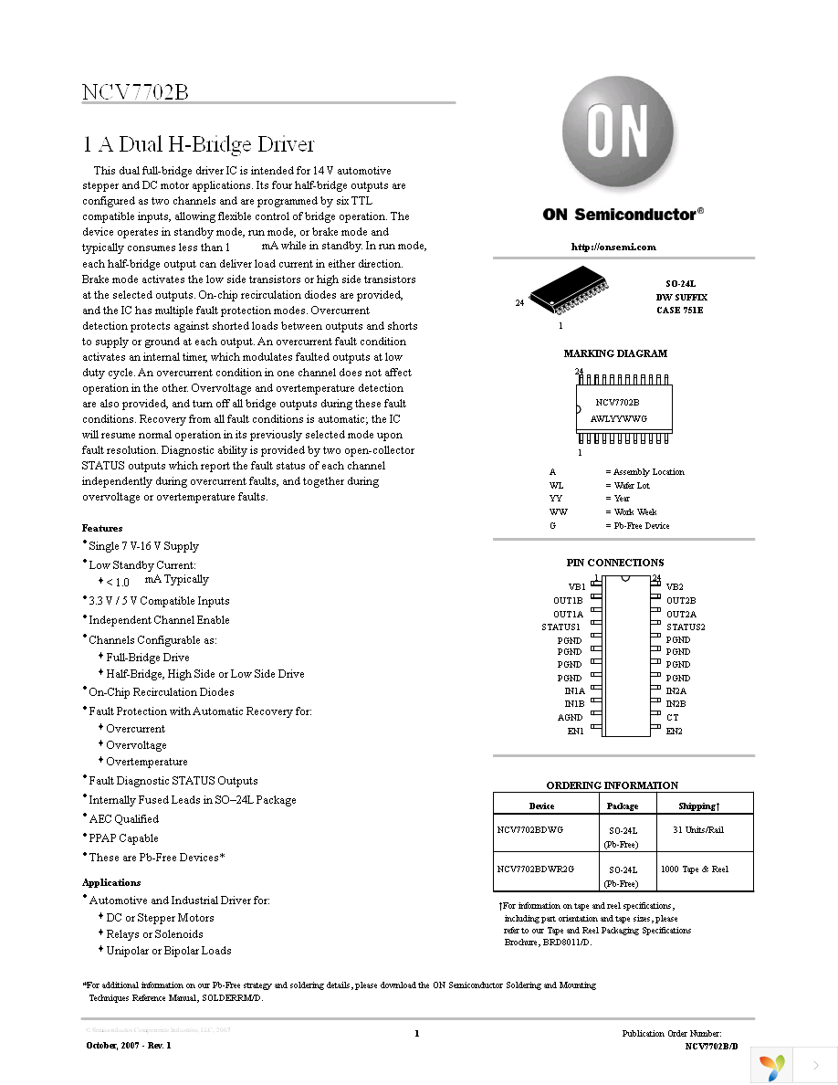 NCV7702BDWR2G Page 1