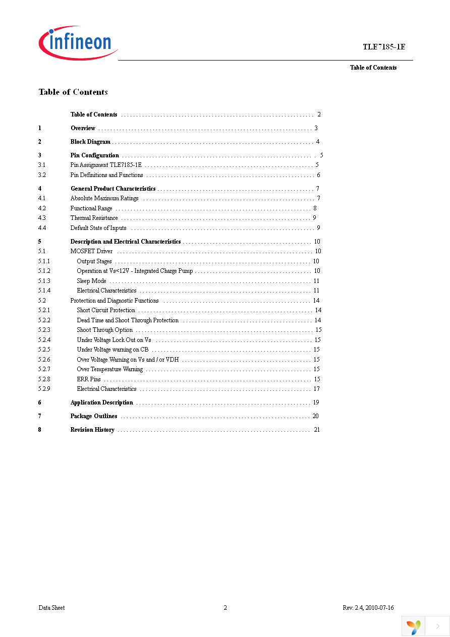 TLE7185-1E Page 2