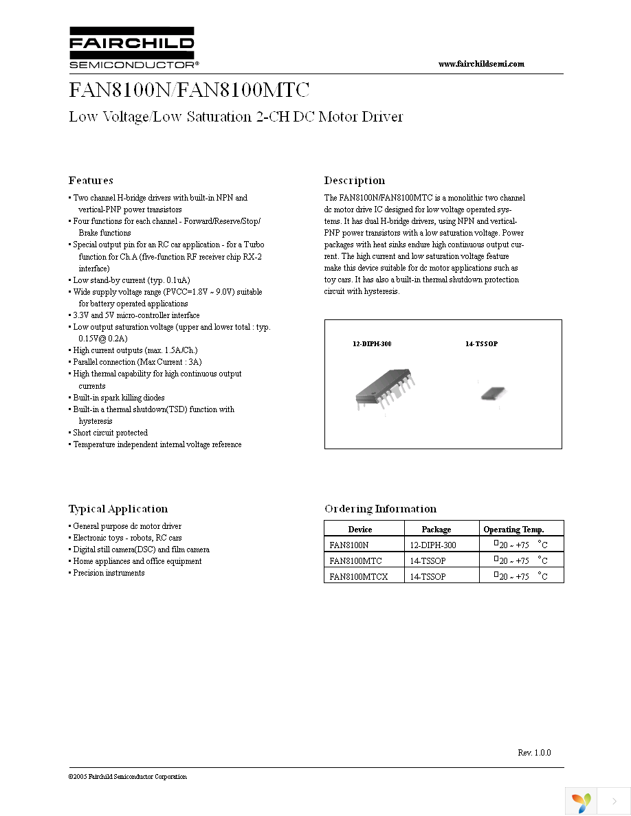 FAN8100MTC Page 1