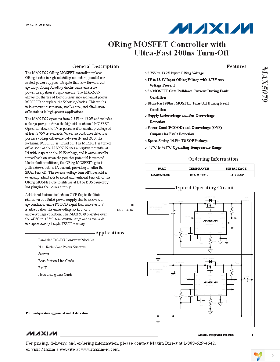 MAX5079EUD+ Page 1