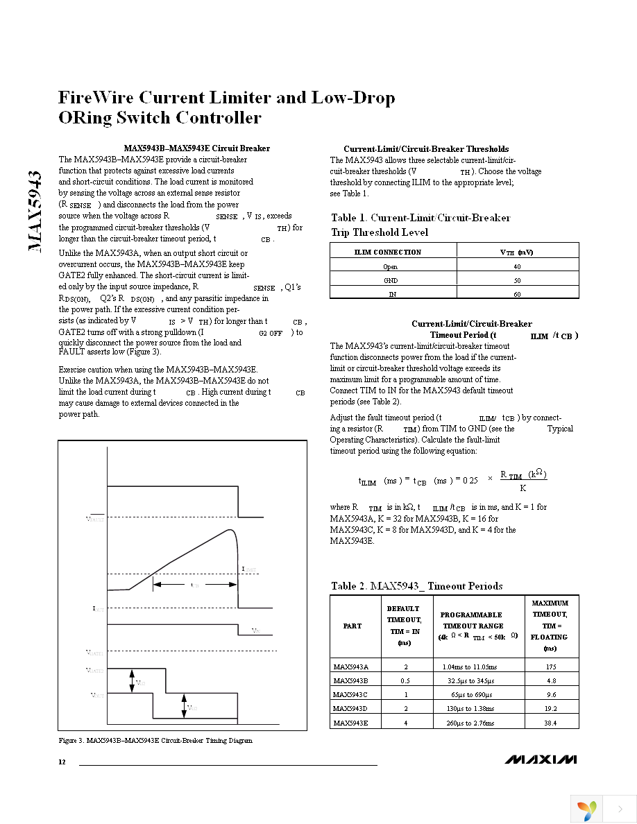 MAX5943AEEE+ Page 12