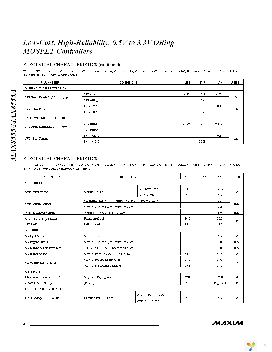 MAX8555AEUB+T Page 4