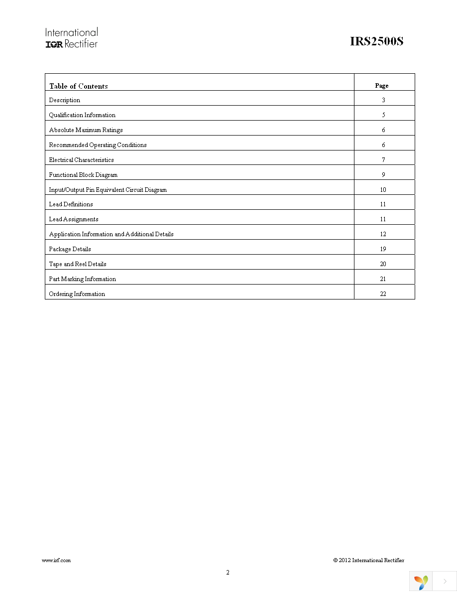 IRS2500SPBF Page 2