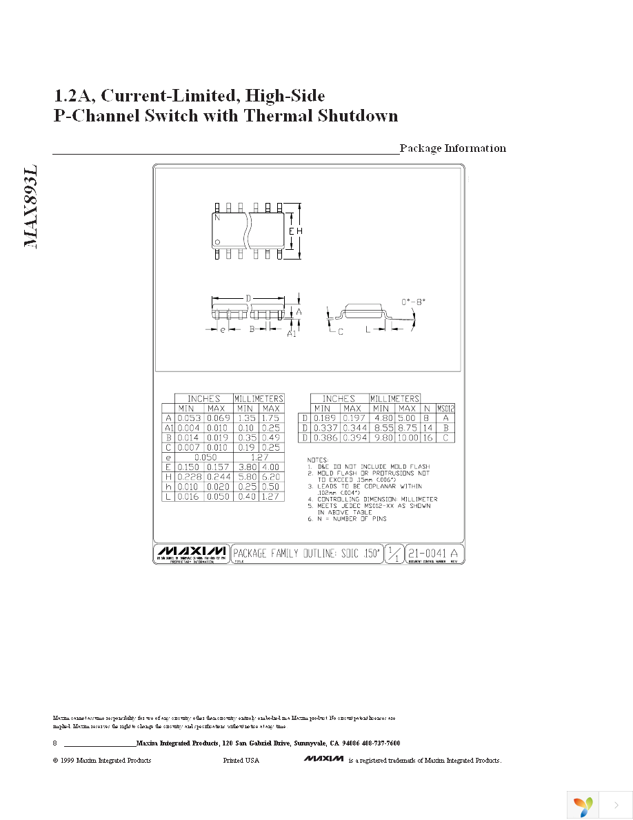 MAX893LESA+ Page 8
