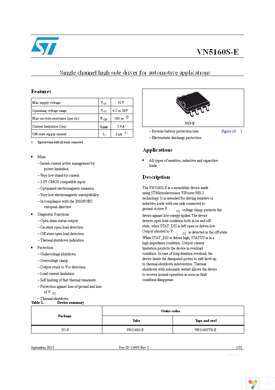 VN5160STR-E Page 1