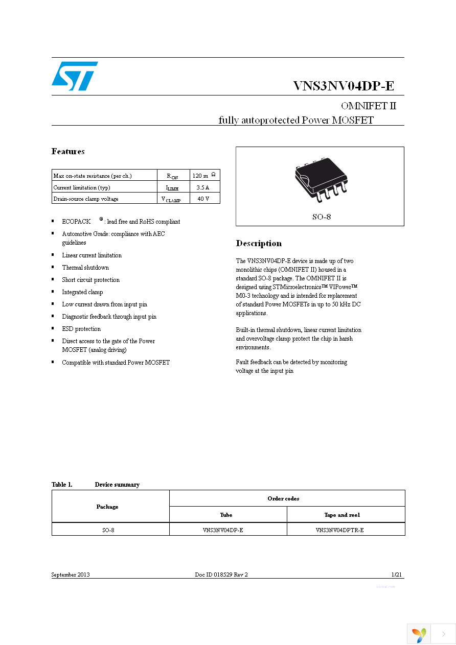 VNS3NV04DPTR-E Page 1