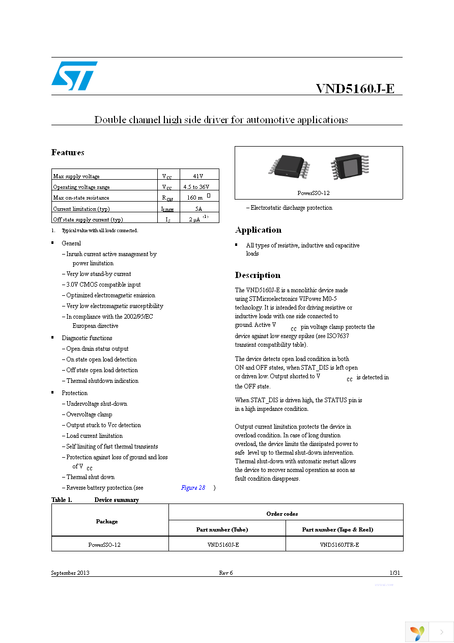 VND5160JTR-E Page 1