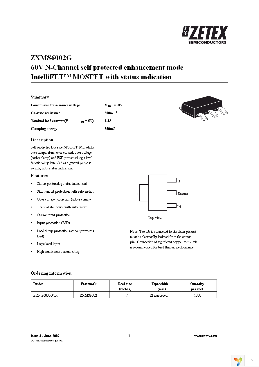 ZXMS6002GTA Page 1