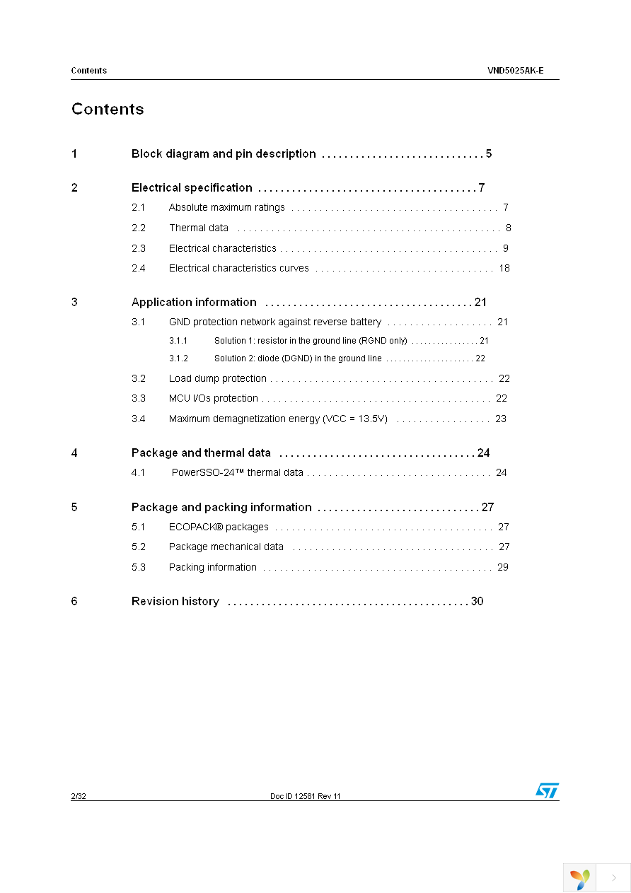 VND5025AKTR-E Page 2