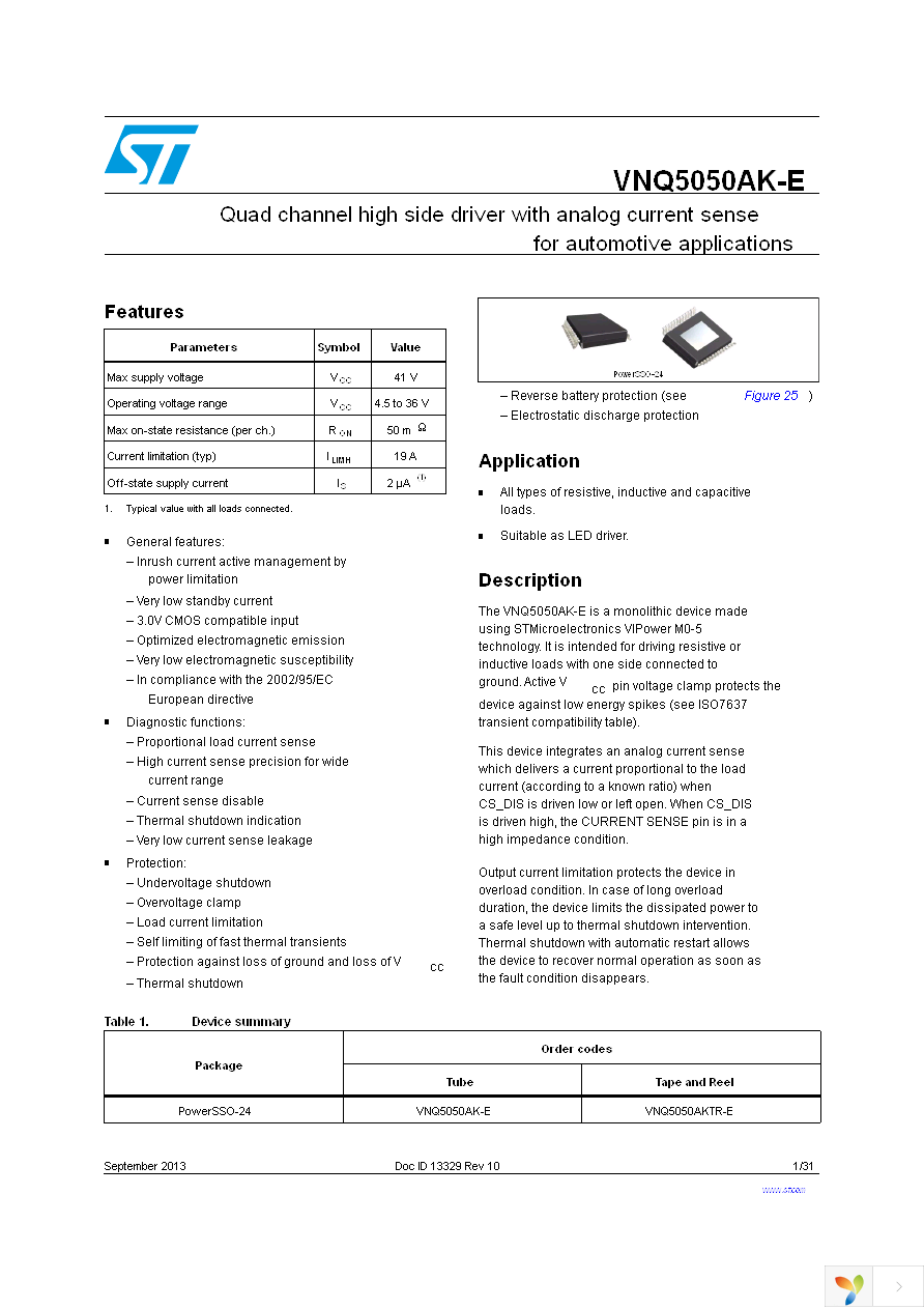 VNQ5050AKTR-E Page 1