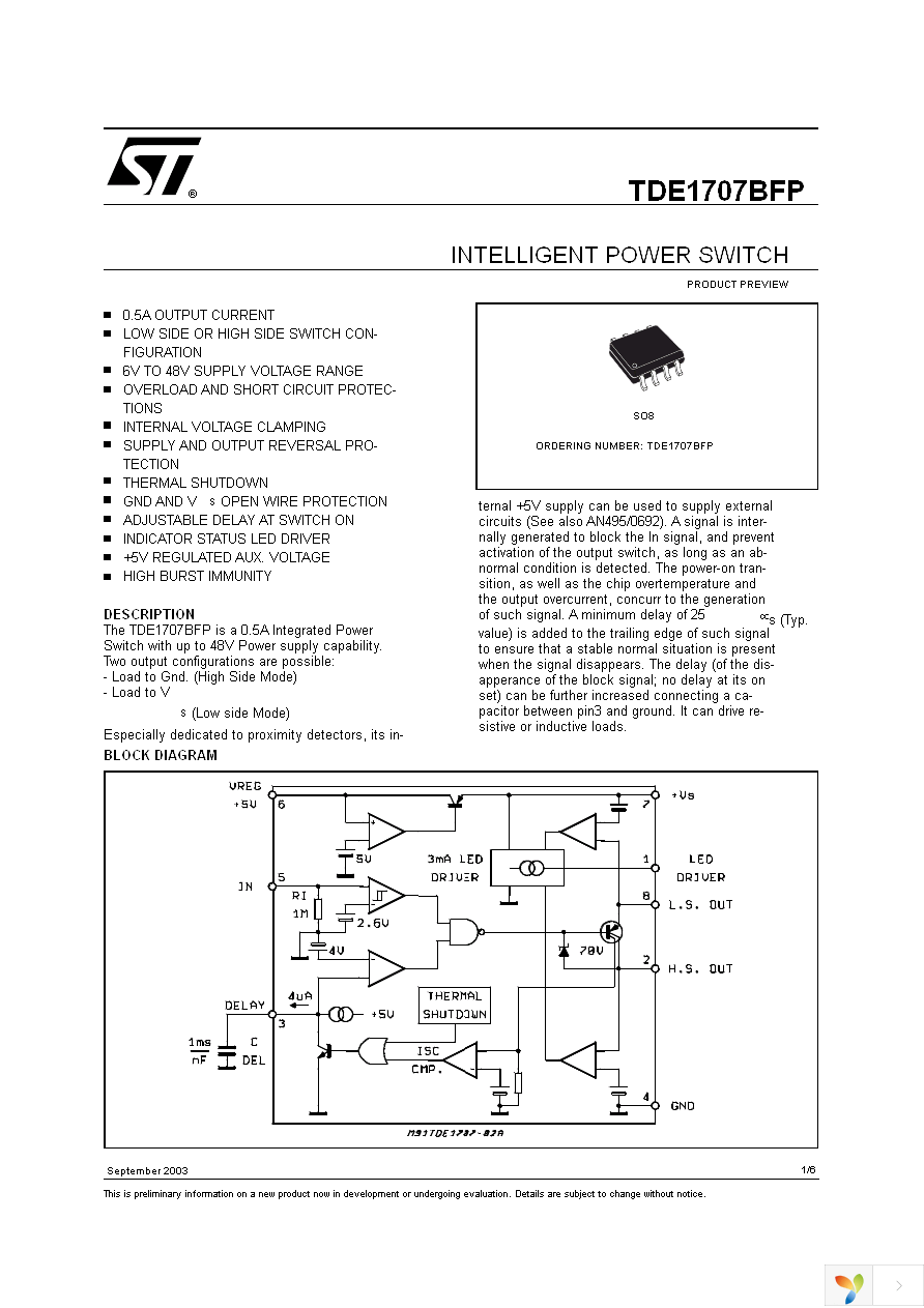 TDE1707BFP Page 1