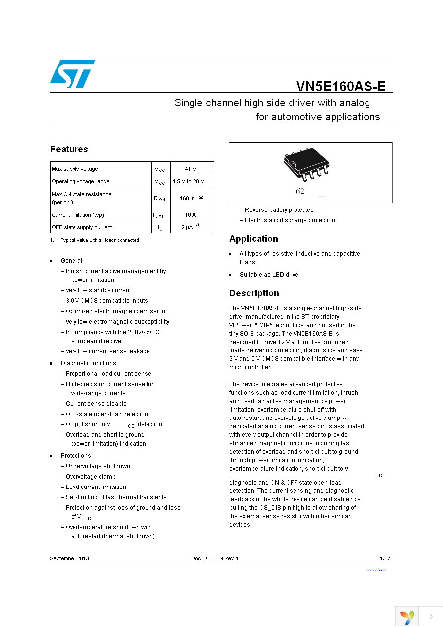 VN5E160ASTR-E Page 1