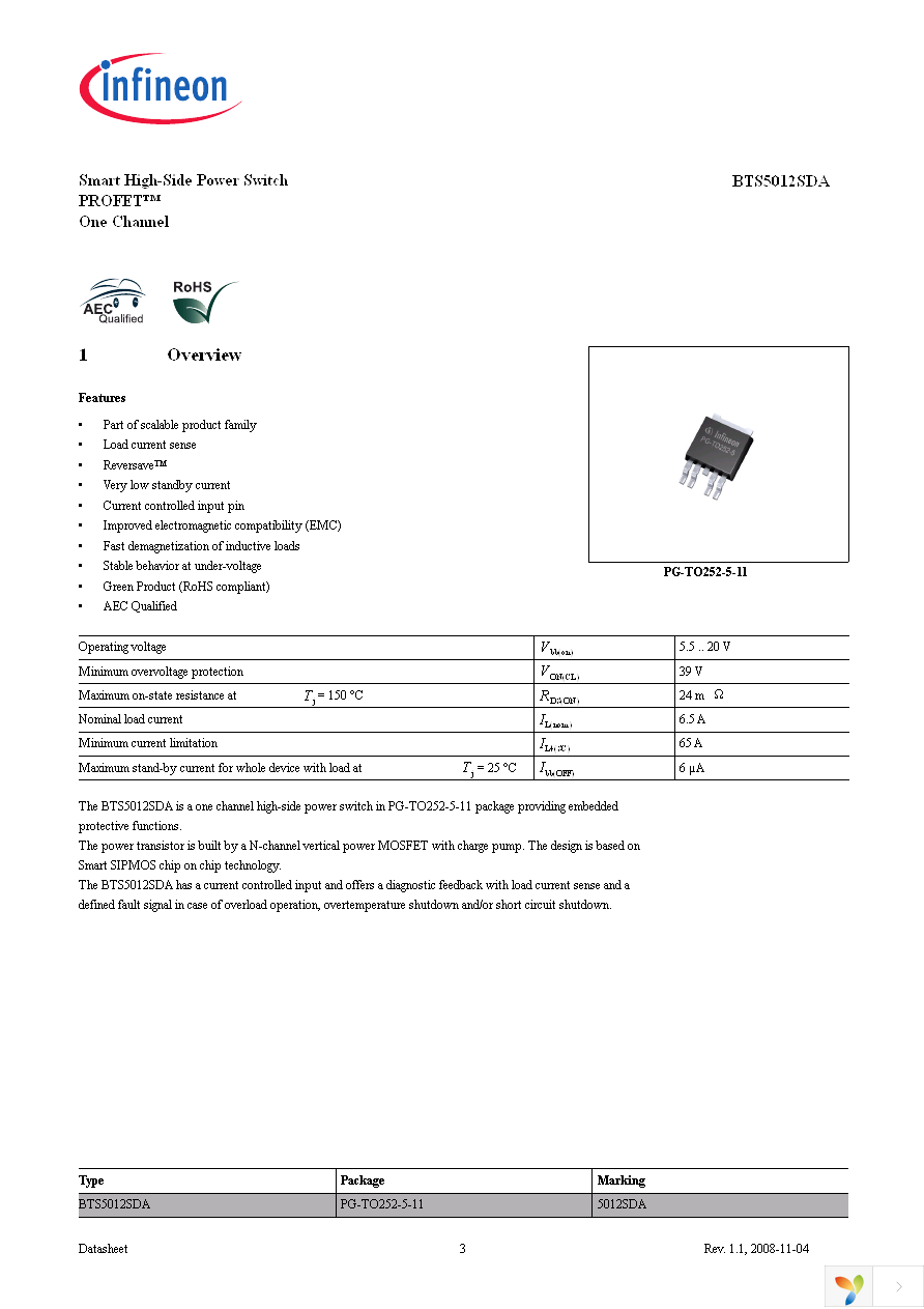 BTS5012SDA Page 3
