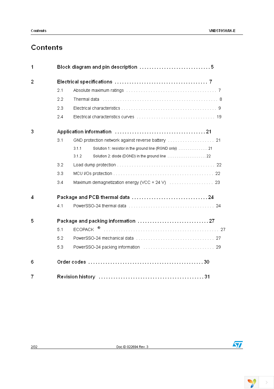 VND5T050AKTR-E Page 2