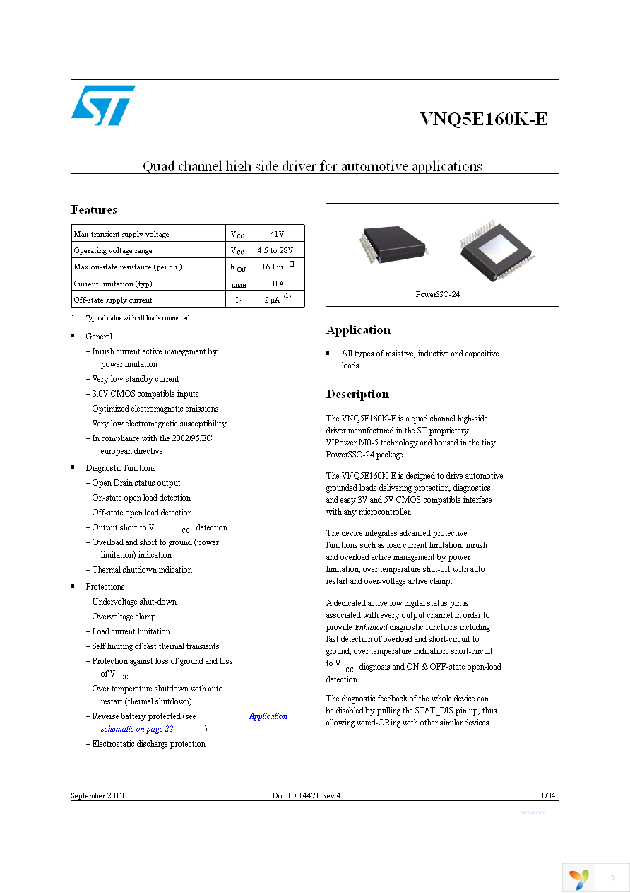 VNQ5E160KTR-E Page 1