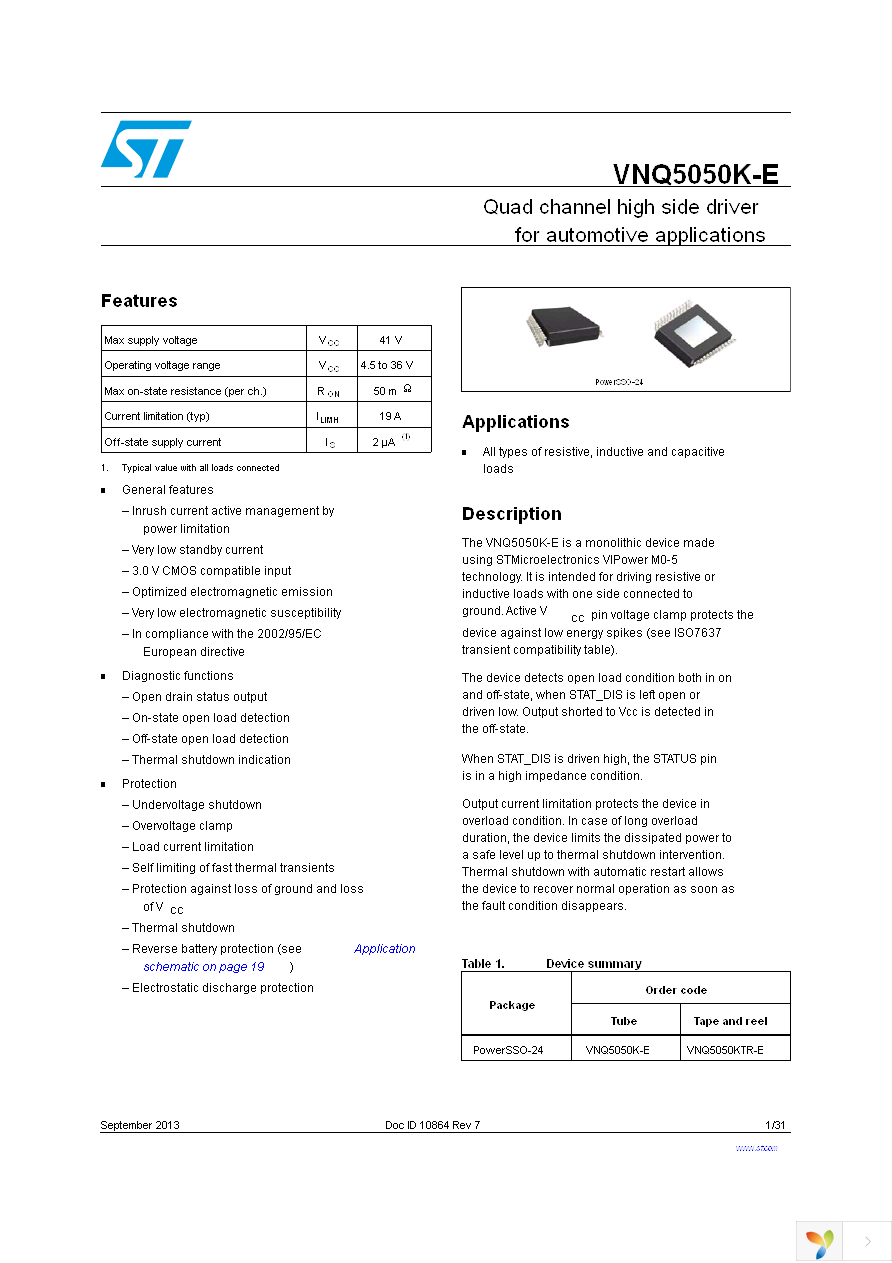 VNQ5050KTR-E Page 1