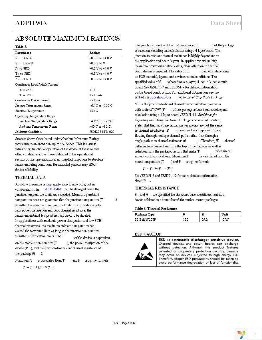 ADP1190AACBZ-R7 Page 4