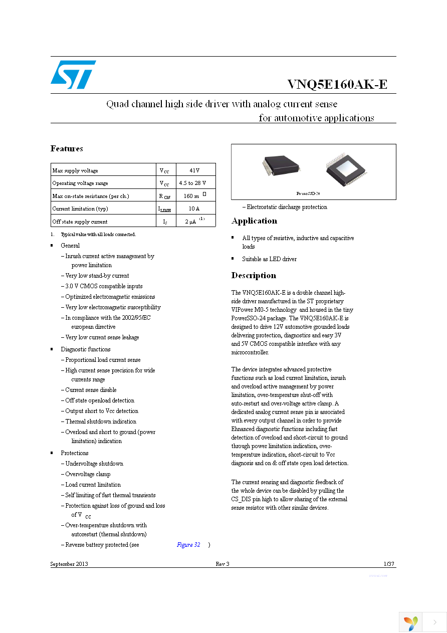 VNQ5E160AKTR-E Page 1