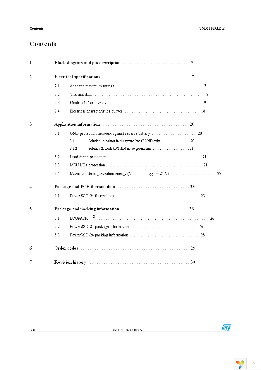 VND5T035AKTR-E Page 2