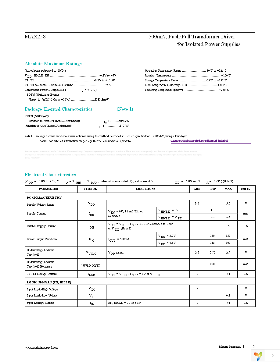 MAX258ATA+T Page 2