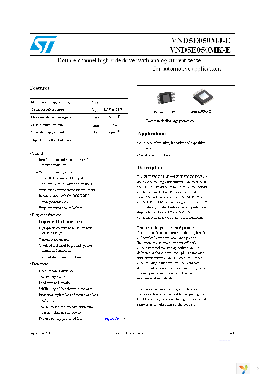 VND5E050MJTR-E Page 1