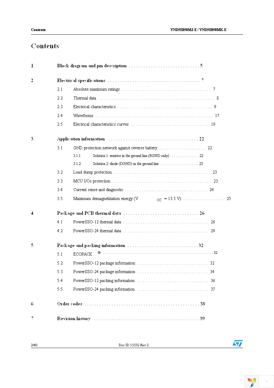 VND5E050MJTR-E Page 2