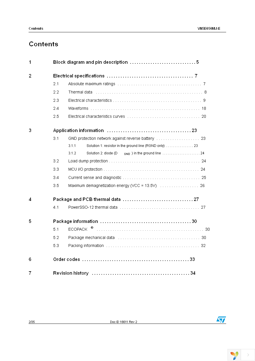 VN5E050MJTR-E Page 2