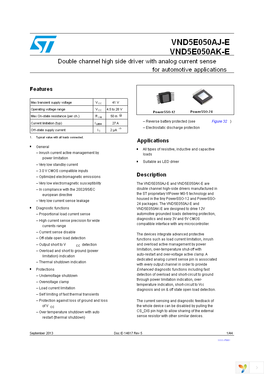 VND5E050AJTR-E Page 1