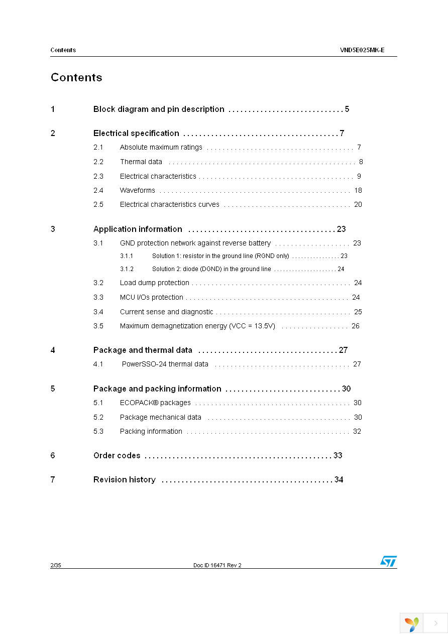 VND5E025MKTR-E Page 2