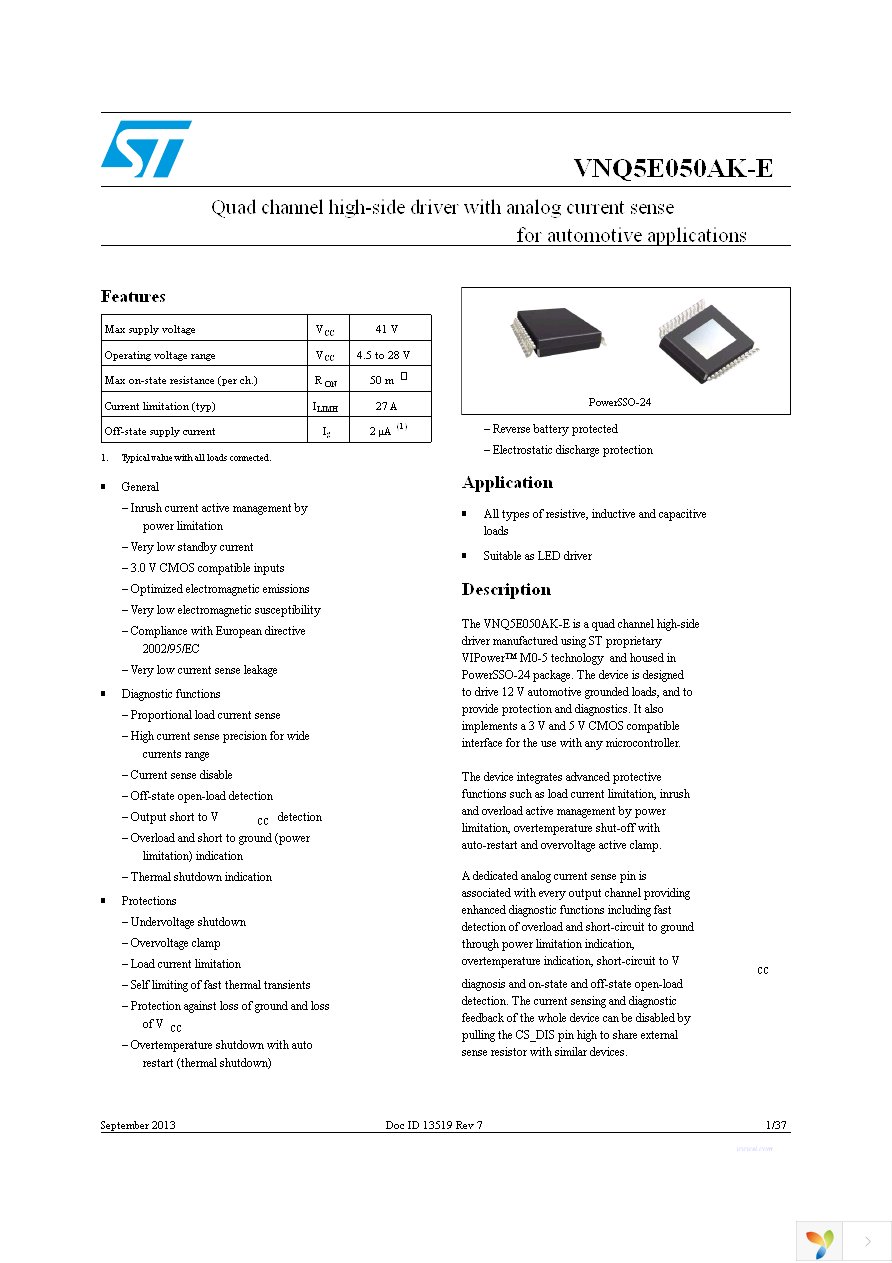 VNQ5E050AKTR-E Page 1