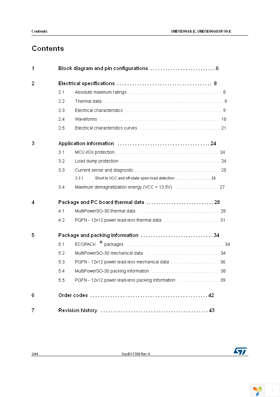 VND5E004A30TR-E Page 2