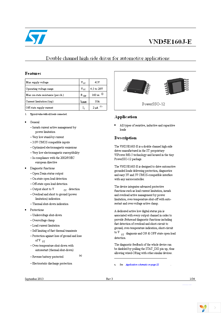 VND5E160JTR-E Page 1