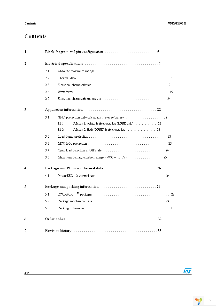 VND5E160JTR-E Page 2